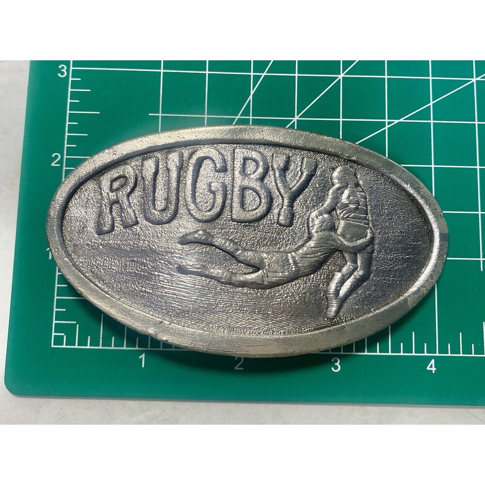 1975 Rugby Belt Buckle Mind Your Head, Takes Leather Balls Match California - Picture 4 of 4